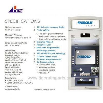 Diebold Opteva 562 Bank ATM Machine Door de muur Cash Dispenser