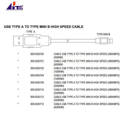 009-0020701 NCR 6683 6684 6687 2062 2064 Kabelassemblage USB Type A naar Type Mini B